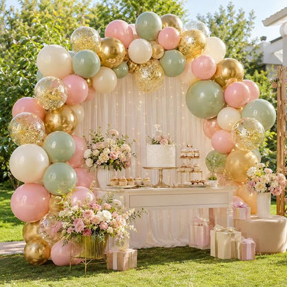 Pink and Green Balloons, for Wedding Engagement Princess Birthday Bridal Shower - Image 5