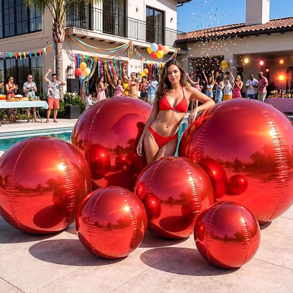 6 Pcs Giant Metallic Party Balloons, Birthday Wedding Bridal Baby Shower Party by Unknown