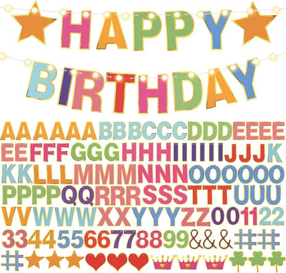 TaoBary 143 Pcs DIY Letter Banner Customizable Happy Birthday Supplies Make by TaoBary