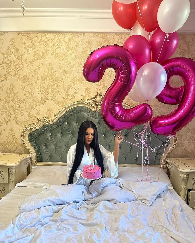 Hot Pink Number 9 Balloon 40 Inch, 9th Birthday Decorations Men Women | Foil - Image 8