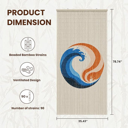 Fire & Ice Beaded Bamboo Curtain - Image 3