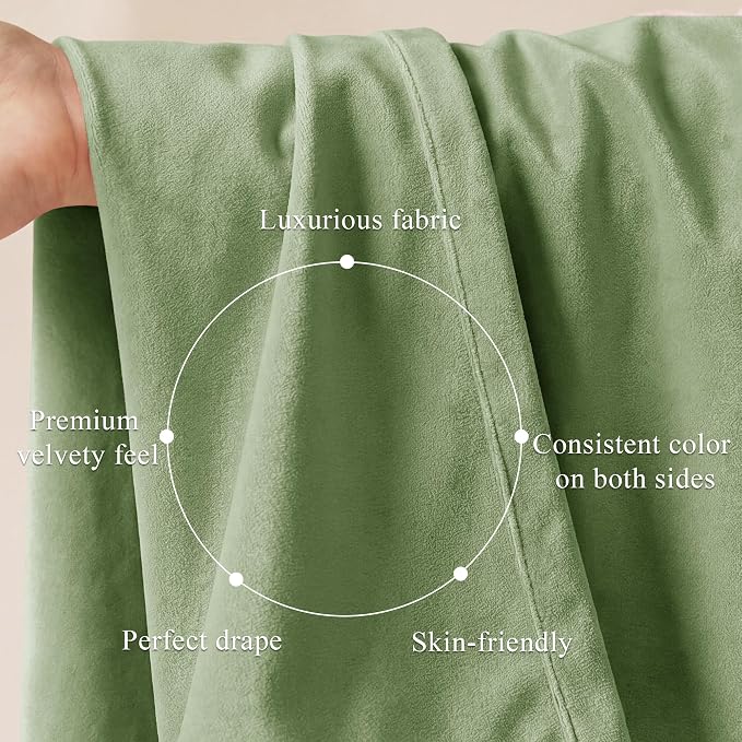 Retro Green Velvet Curtains - Image 4