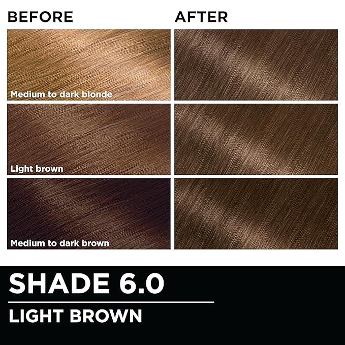 Garnier Hair Color Olia Ammonia-Free Brilliant Color Oil-Rich Permanent Hair Dye, 6.0 Light Brown, 1 Count (Packaging May Vary) (Pack of 2)