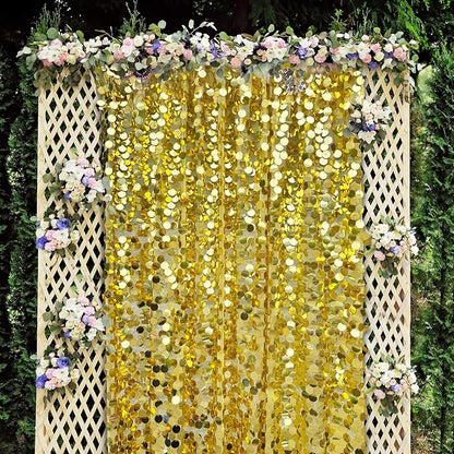 Gold Payette Sequin Backdrop, 4x10 Feet, 2 Panel Shimmer Large Sequin Backdrop - Image 6