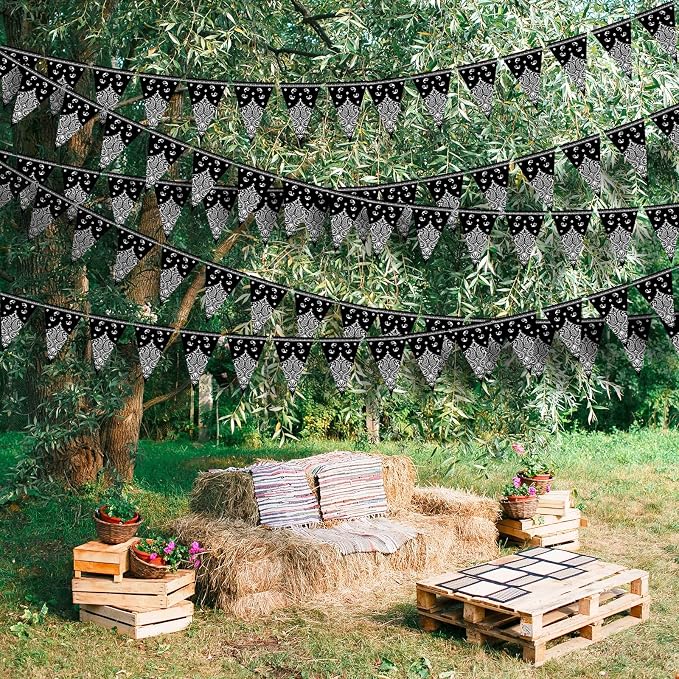 Boao 5 Pack Western Cowboy Party Decorations Bandana Pennant Banner Wild West - Image 5