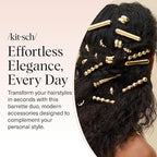 Kitsch Gold Hair Barrettes For Women - Stylish, Durable & Elegant Metal Hair Clips for Everyday or Special Occasions - Cloud & Bubble Design | Ideal Gifts for Women 2pc Set