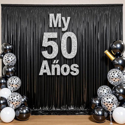 10ftx10ft Shimmer Black Sequin Backdrop Curtain - Image 4