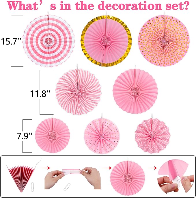 35PCS Party Decorations Paper Fan Hanging Set - Image 3