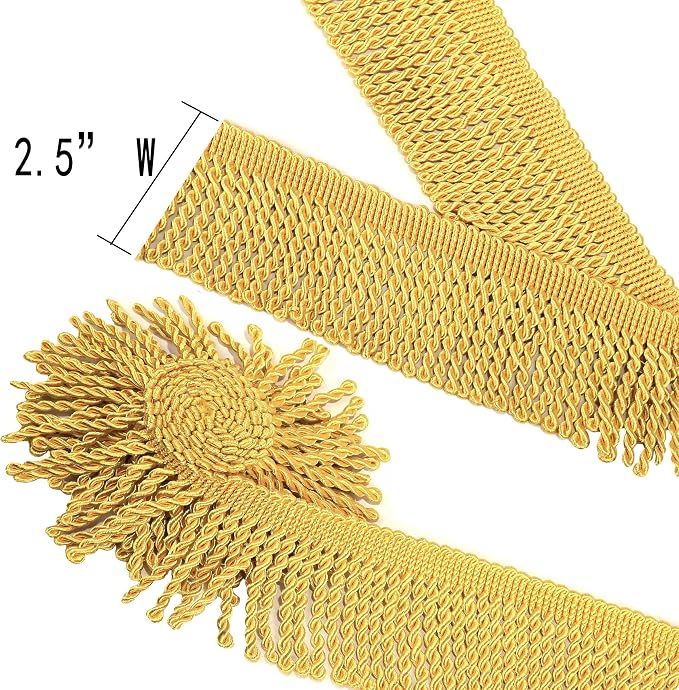 BEL AVENIR Bullion Fringe Trim Curtain Fringes 5 Yard x 2.5 Inches Sewing | - Image 3