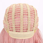 FAELBATY Light Pink Wigs For Women Curly Wavy Synthetic Women Girl's Wig Pure Pastel Cosplay Costume Halloween Wigs (14" Light Pink)