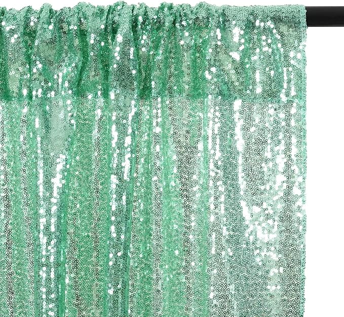 Eternal Beauty Mint Green 3mm Sequin Backdrop 6x8 Ft - Image 7