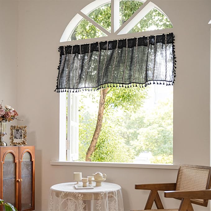 Sutuo Home Boho Valance Curtain Tier 36 inches - Image 3