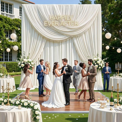 30ftx15ft Ivory Backdrop Curtains - Image 3