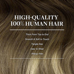 GOO GOO Clip in Hair Extensions Real Human Hair, Remy Human Hair Extensions Clip ins for Women, Natural Human Hair, 26inch 135g 7Pcs, 3/8/613 Balayage Walnut Brown to Ash Brown and Bleach Blonde