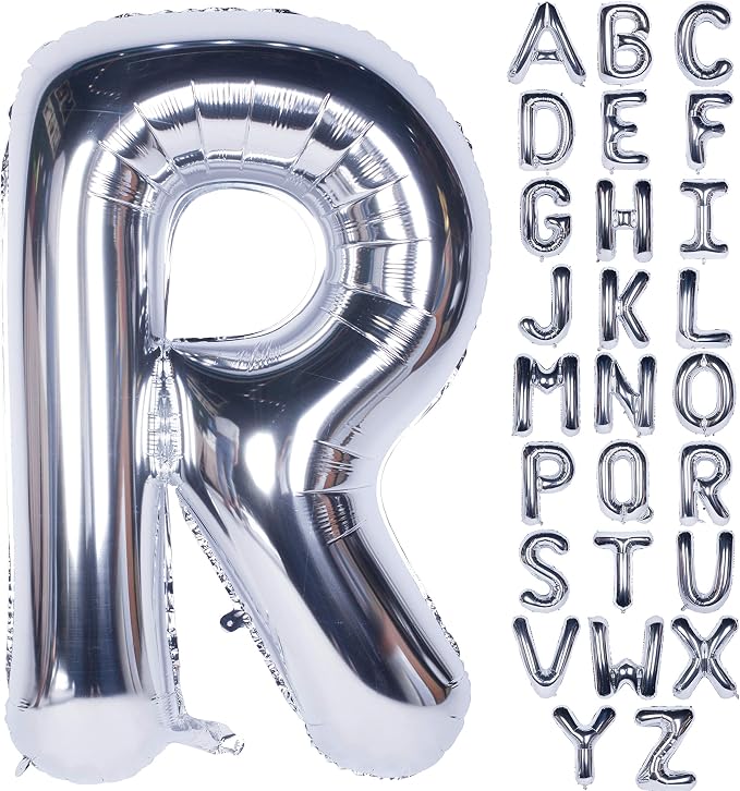Letter Balloons 40 Inch Giant Jumbo Helium Foil Mylar Silver R | by Exquisitehighqualitypartydecorationstomeetyoureveryneed%EF%BC%81