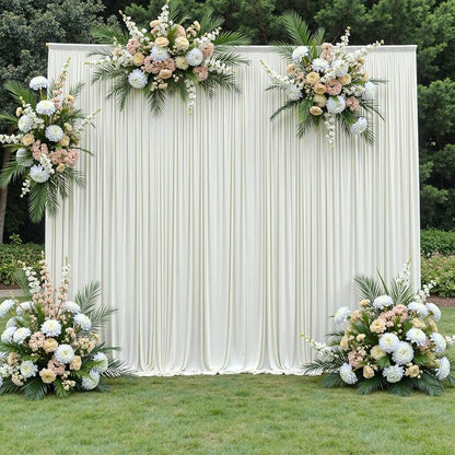 50ft x 12ft Wrinkle Free Ivory Backdrop Curtains - Image 8