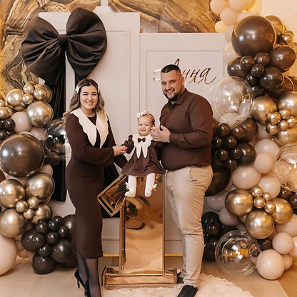 HILAVO Brown Balloon Arch Kit 18 in Clear Balloons Shades of Brown Cream Dark - Image 3