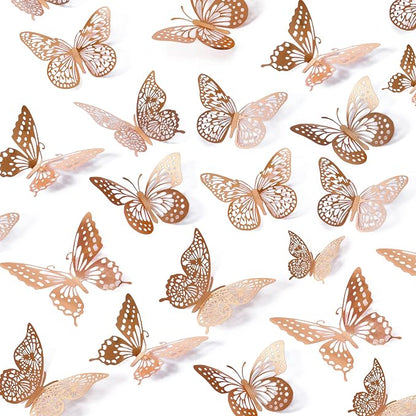 SAOROPEB 3D Butterfly Wall Decor, Removable Metallic Wall Sticker Room Mural by SAOROPEB