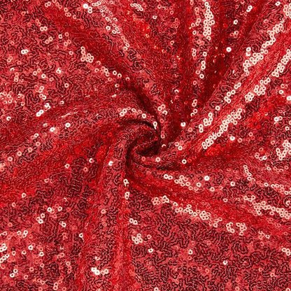 Red Sequin Backdrop Curtains 2 Pcs 3.3ftx8ft Sparkle Backdrop Fabric | Glitter - Image 6