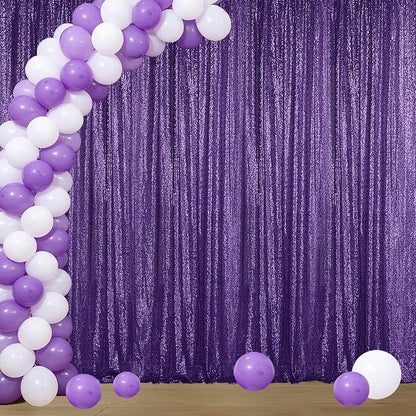 Sugargirl Purple Sequin Backdrop Curtain 4FTx8FT Glitter Purple Background by Sugargirl