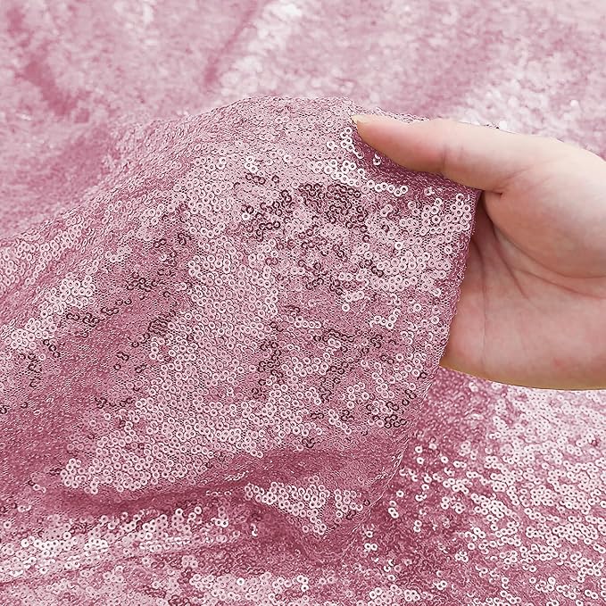 Sugargirl Pink Sequin Backdrop Curtain 4FTx8FT Glitter Pink Background Drapes - Image 5