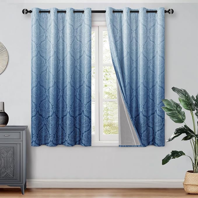 DWCN 100% Blackout Curtains for Bedroom 54 Inch Long by DWCN