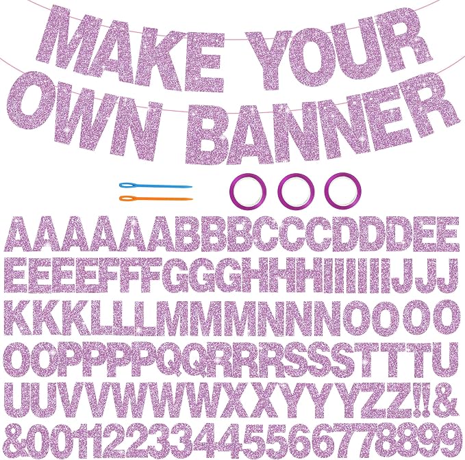 BEISHIDA Light Purple 116 PCS A-Z DIY Letter Custom Banner Party Decor | 111 by Beishida