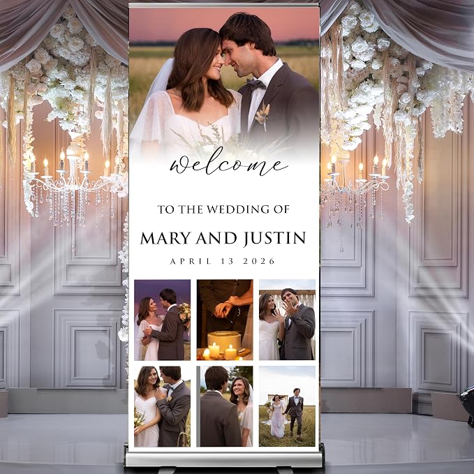 Custom Banner for Weddings READY IN 24HRS Choose your Design Retractable Banner - Image 6