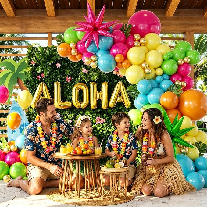 157PCS Flamingo Tropical Luau Balloons Arch Garland Kit, Olive Green Hot Pink - Image 5