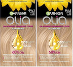 Garnier Hair Color Olia Ammonia-Free Brilliant Color Oil-Rich Permanent Hair Dye, 9 1/2.1 Lightest Ash Blonde, 1 Count (Packaging May Vary) (Pack of 2)