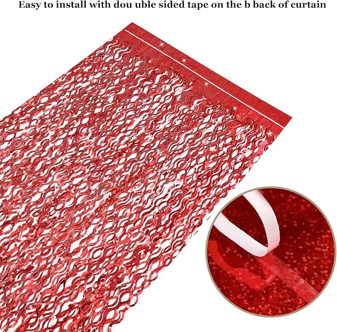 3 Pack Red Backdrop Curtain - Image 4
