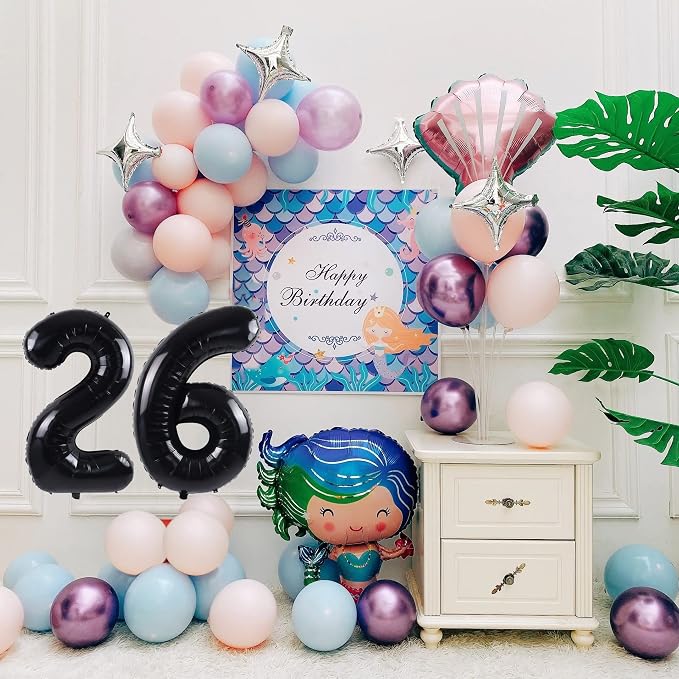 40 inch Number Balloon 0-9 Black Large Number 26 Balloons, Digital Balloons - Image 2