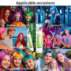 Temporary Hair Styling Color Serum, Green Blue Purple Red Hair Dye Color Gel Washable Natural Instant Hair Color Wax for DIY Hairstyle for Kids Men Women(White#88)