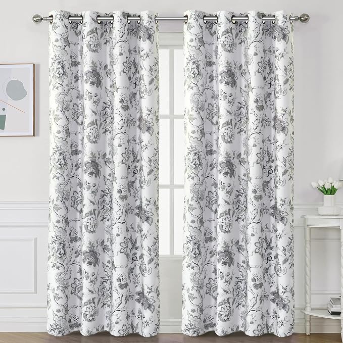 H.VERSAILTEX Blackout Curtains 96 Inch Length 2 Panels Set Floral Print Curtain - Image 2
