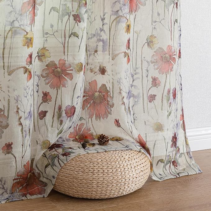 Printed Sheer Curtians 54 Inches Long - Image 8