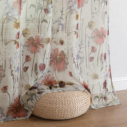 Printed Sheer Curtians 54 Inches Long - Image 8