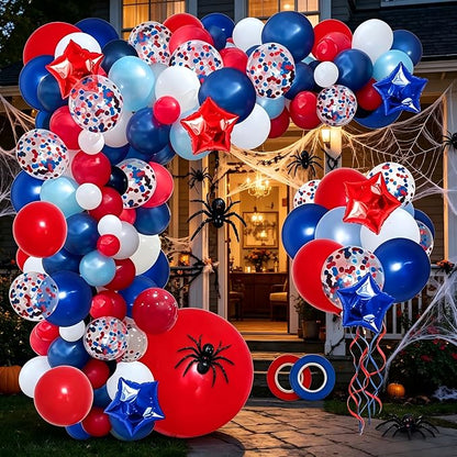 PERPAOL 140PCS Navy Red Blue Patriotic Balloon Arch Kit - Image 8