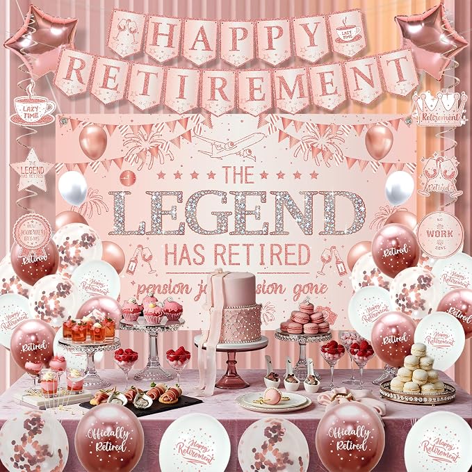 Roetyce Rose Gold Retirement Party Decorations - Image 3