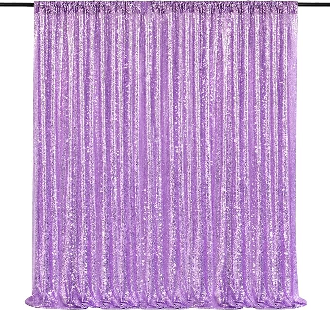8ft x 8ft Light Purple Sequin Backdrop by QueenDream