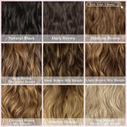 Hair Extensions for Women, 8PCS 20Inch Dark Brown Curly Clip in Hair Extensions Mix Blonde, Synthetic Long Wavy Clip Ins, Full Head Thick Hairpieces for Women
