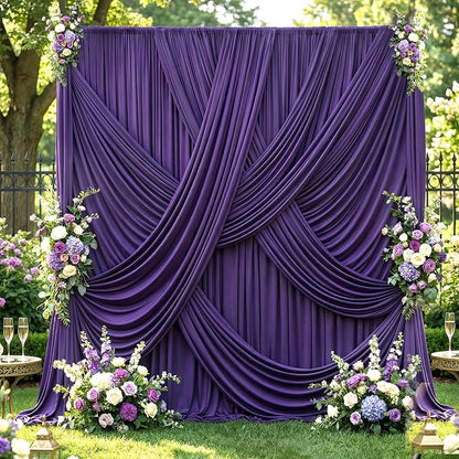 10ft×12ft Deep Purple Backdrop Curtains - Image 5