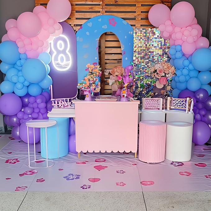 HILAVO Pink Blue Purple Balloons Arch Kit Iridesent Balloons Clear Balloon - Image 6