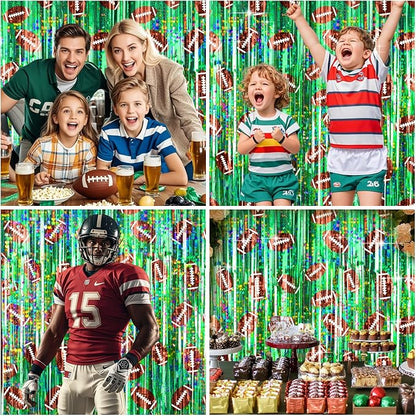2 Packs Football Foil Fringe Curtain, Baby Shower, Super Bowl, Football Party - Image 5