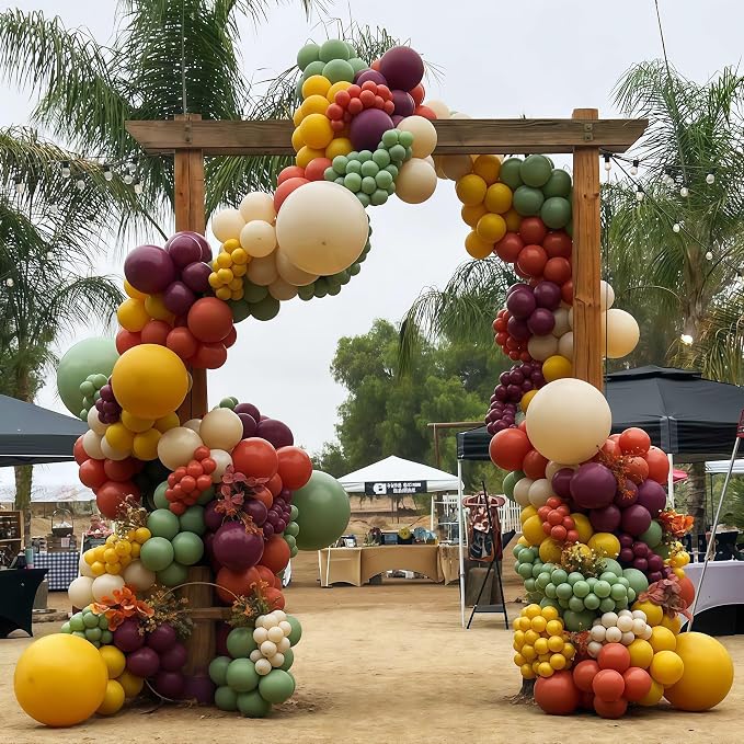 Safari Balloons, Burnt Orange Terracotta Mustard Yellow Burgundy Sage Green - Image 6