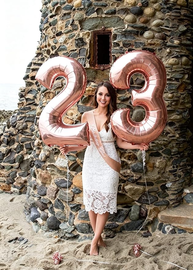 Number Balloons 19 Balloon Rose Gold - Image 6