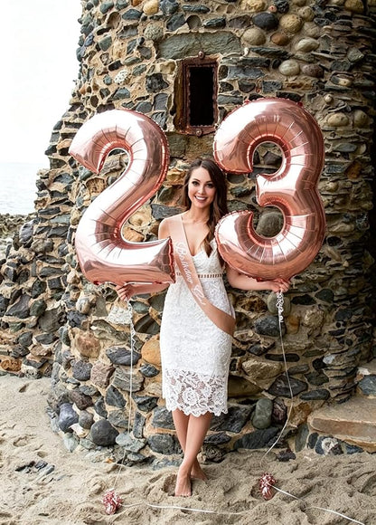 Number Balloons 19 Balloon Rose Gold - Image 6