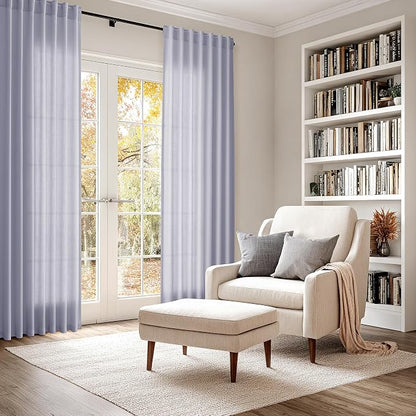 Lavender Purple Linen Curtains 90 Inches Long - Image 6