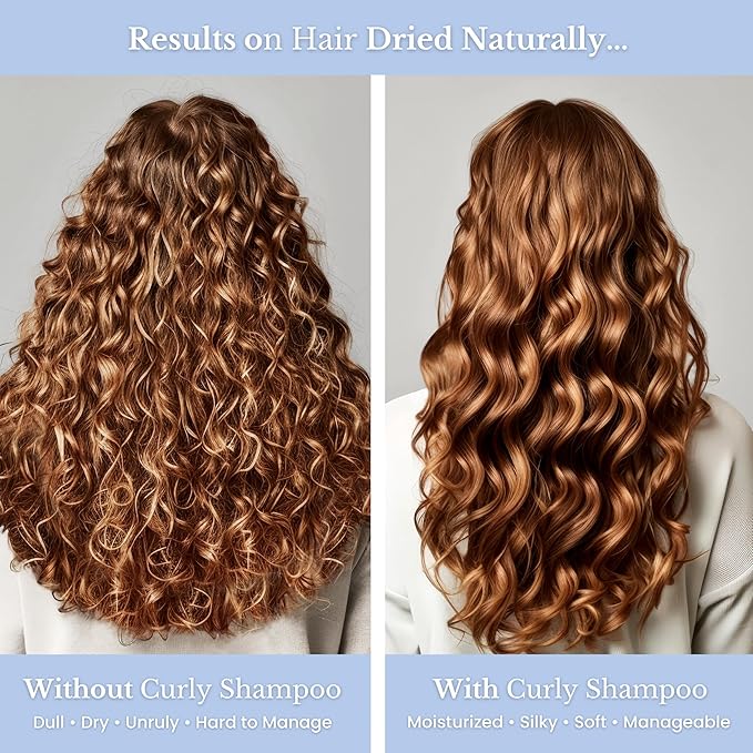 Curly Shampoo – Sulfate-Free 2-in-1 Cleansing Conditioner for Curly Hair – Keratin-Infused, Hydrating, Frizz-Reducing, Color-Safe, Lightweight for Coily, Wavy & Textured Hair – 33.8 oz