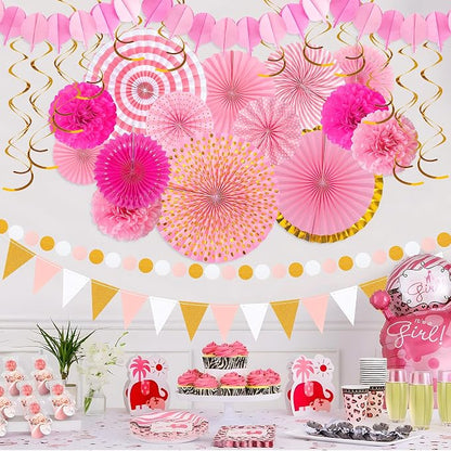 35PCS Party Decorations Paper Fan Hanging Set - Image 7