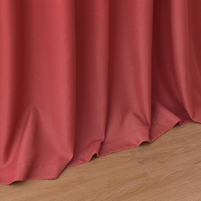 Christmas Red Linen Curtains 84 Inch Length 2 Panels Set - Image 9